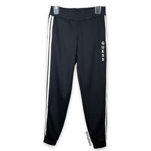 Guess Black Mid Rise Stripe Down Side Athletic Jogger Pants XS